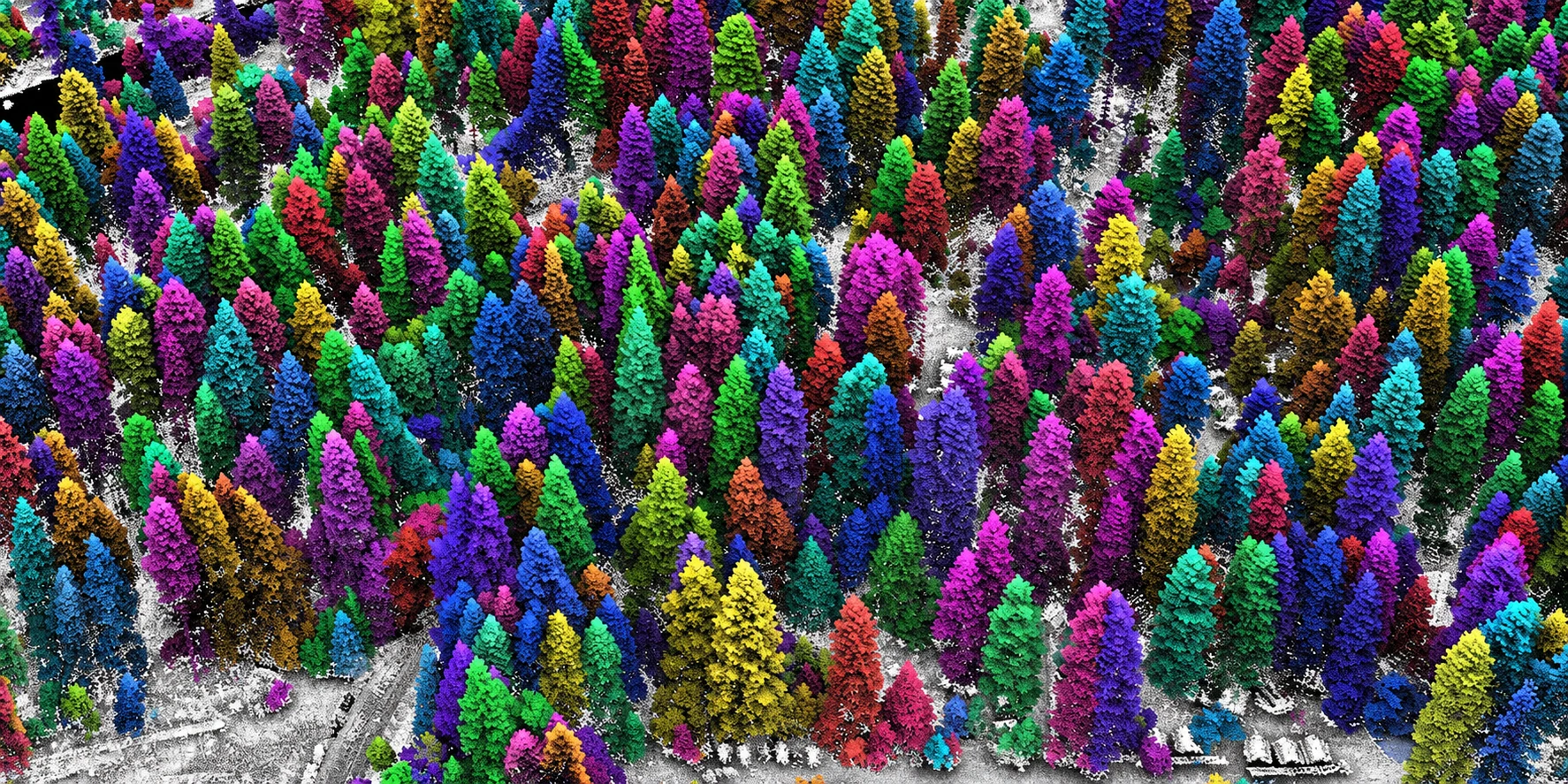 Visualización LiDAR de la estructura de un bosque